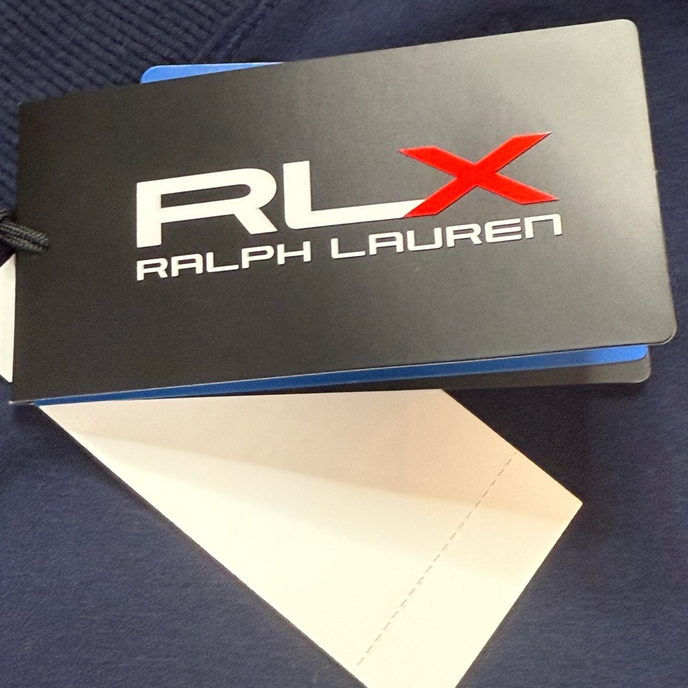 RLX RALPH LAUREN Womens Large Navy Blue V Neck Long Sleeve Golf Pullover Top - Picture 10 of 16